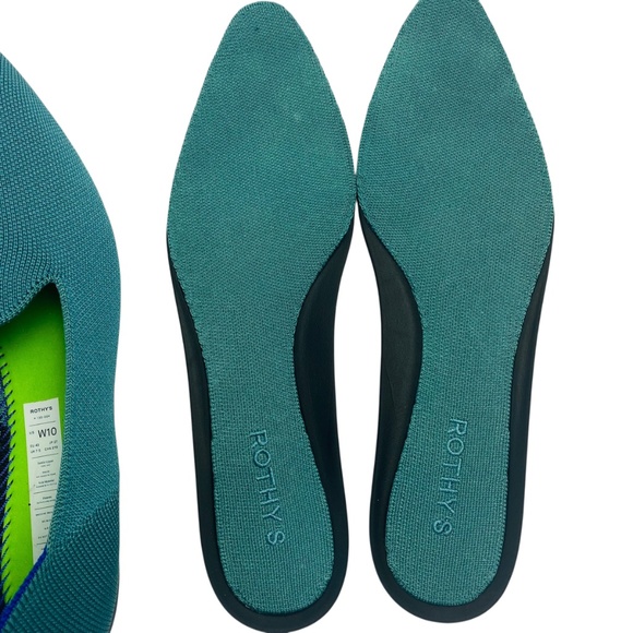 ROTHY'S  The almond Loafer Slip On Washable Ballet Flats in Blue Sage Size 10 - Picture 10 of 14